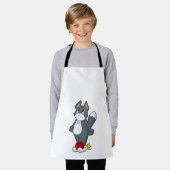 猫ボーリングボウリングボール エプロン (着用した状態)