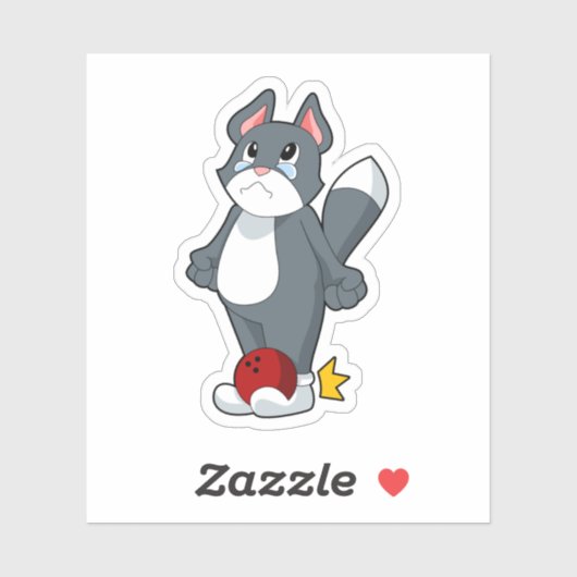 猫ボーリングボウリングボール シール (シート)