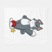 猫ボーリングボウリングボール フリースブランケット (正面(横))