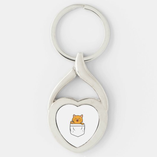 猫ポケット キーホルダー (正面)