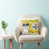 猫ポスタおもしろいー、サングラスをかけているマンガ猫 クッション (椅子)