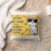 猫ポスタおもしろいー、サングラスをかけているマンガ猫 クッション (ブランケット)