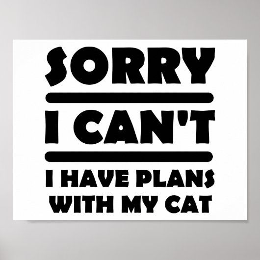 猫ポスターの予定おもしろい ポスター (正面)