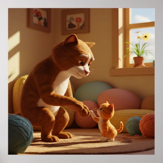 猫ポスター2匹 ポスター (正面)