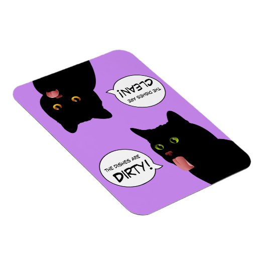 猫ポップ・アートのの汚れた清潔なアート料理 マグネット (右側)