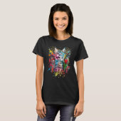 猫ポップ・アートのギャング Tシャツ (正面フル)