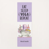 猫ポーズのヨガ食べ睡眠リピート ヨガマット (正面)