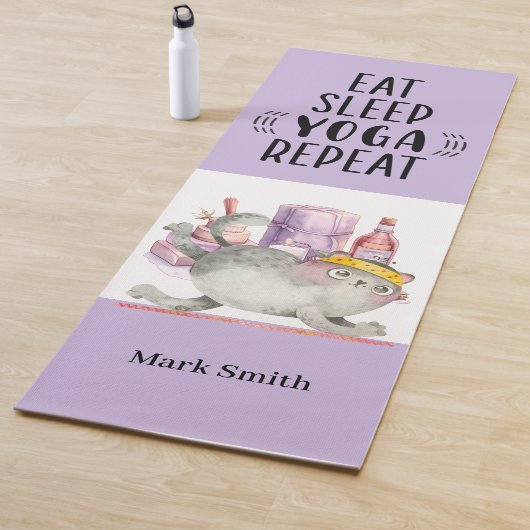 猫ポーズのヨガ食べ睡眠リピート ヨガマット (インサイチュ)