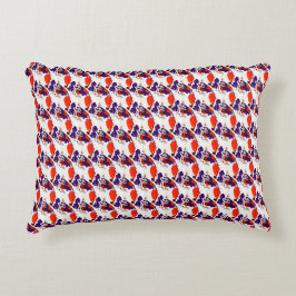 猫ポートレートはっきりした- Graphic Art Orange and Violet アクセントクッション