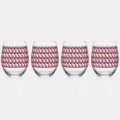 猫ポートレートはっきりした- Graphic Art Orange and Violet ステムなしワイングラス (裏面)