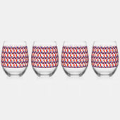 猫ポートレートはっきりした- Graphic Art Orange and Violet ステムなしワイングラス (左)