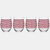 猫ポートレートはっきりした- Graphic Art Orange and Violet ステムなしワイングラス (右)