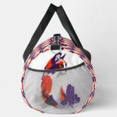 猫ポートレートはっきりした- Graphic Art Orange and Violet ダッフルバッグ (右)