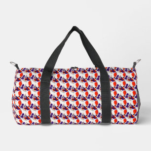 猫ポートレートはっきりした- Graphic Art Orange and Violet ダッフルバッグ