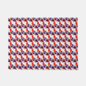 猫ポートレートはっきりした- Graphic Art Orange and Violet ドアマット (正面)