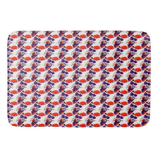 猫ポートレートはっきりした- Graphic Art Orange and Violet バスマット (正面)