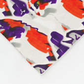 猫ポートレートはっきりした- Graphic Art Orange and Violet フリースブランケット (角)