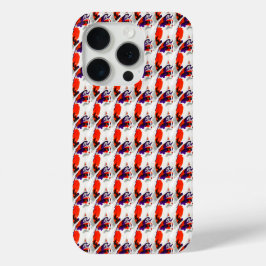 猫ポートレートはっきりした- Graphic Art Orange and Violet iPhone 15 Proケース
