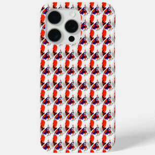 猫ポートレートはっきりした- Graphic Art Orange and Violet iPhone 15 Pro Maxケース