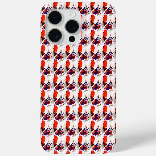 猫ポートレートはっきりした- Graphic Art Orange and Violet Case-Mate iPhoneケース (裏面)