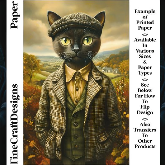 猫ポートレートインカントリーサイドCM2スクラップブック紙