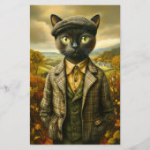 猫ポートレートインカントリーサイドCM2スクラップブック紙 (正面)