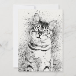猫ポートレート混合メディア(5" x 7" Cardstock)