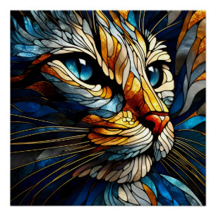 猫ポートレート – ウィスカーズエレガンス ポスター