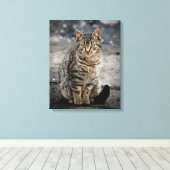 猫ポートレート キャンバスプリント (インサイチュ (ウッドフロア))