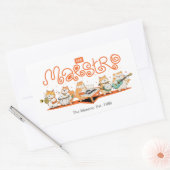 猫マエストロ 長方形シール (封筒)