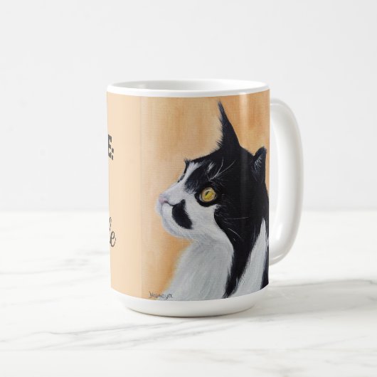 猫マグカップ 気高い猫の態度はライフスタイル コーヒーマグカップ (正面右)