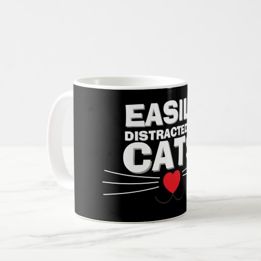 猫マグカップ｜猫に気を取られる人向け コーヒーマグカップ (正面左)