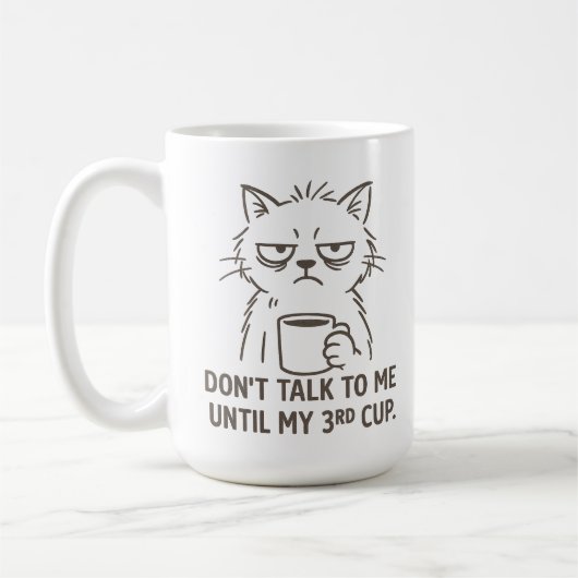 猫マグ残業 – 「3日まで話しかけないで コーヒーマグカップ (左)