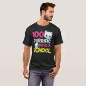 猫マスクおもしろい100日の学校先生少年ギル Tシャツ (正面フル)