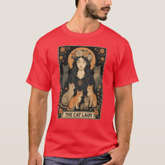 猫マダムカード 魔法使い風 ゴシック 猫ママ Tシャツ