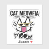 猫マフィア テキスト ロゴ - 面白い ストレスフリー 猫好き シール (シート)