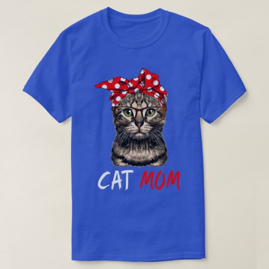 猫ママおめでとう母の日 Tシャツ (デザイン正面)