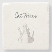 猫ママかわいい母の日 ストーンコースター (正面)