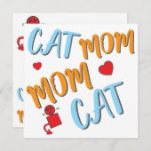 猫ママかわいい猫とオプションのパーソナライズ (正面/裏面)