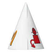 猫ママかわいい猫とオプションのパーソナライズ パーティーハット (裏面)