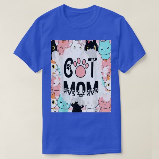 猫ママかわいい猫好きおもしろい女  Tシャツ (デザイン正面)