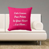猫ママが心にプリントする可愛い可笑しいピンク クッション