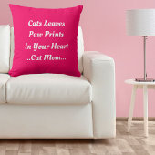 猫ママが心にプリントする可愛い可笑しいピンク クッション