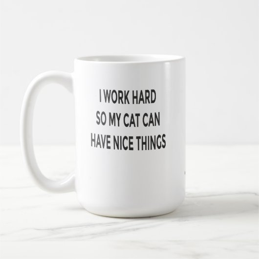 猫ママのためのマグカップ Funny Cat Mom Mug – 私は猫が幸せに暮らせるように頑張っ コーヒーマグカップ (左)
