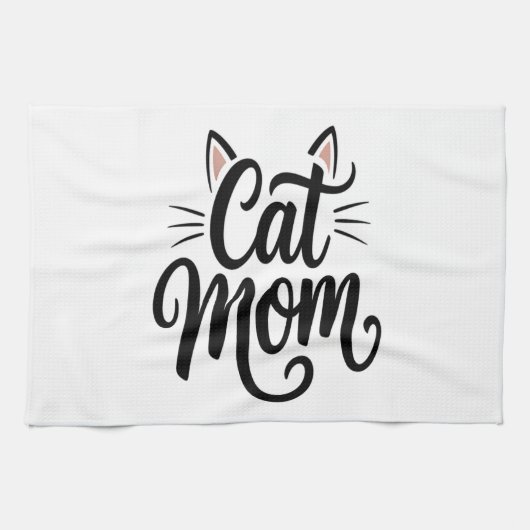 猫ママのひげと耳 キッチンタオル (横)