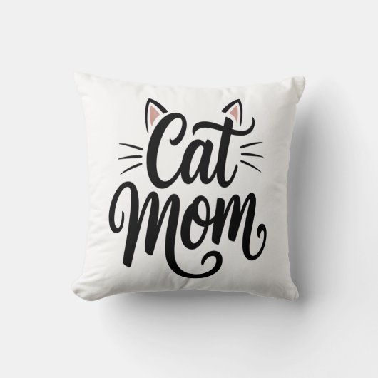 猫ママのひげと耳 クッション (正面)
