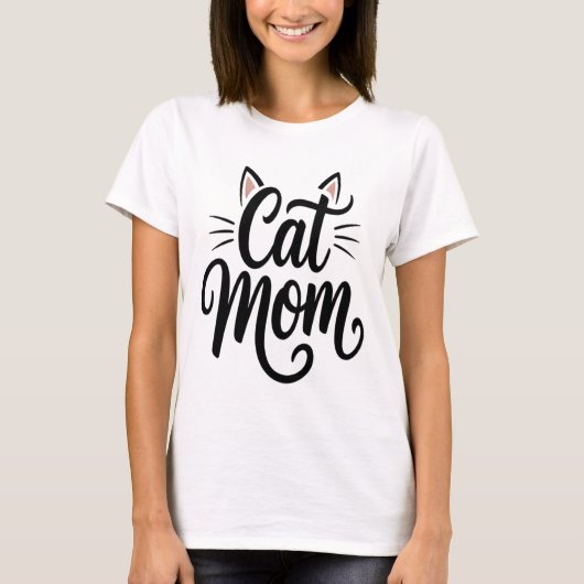 猫ママのひげと耳 Tシャツ (正面)