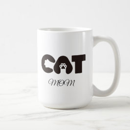 猫ママのコーヒーマグ - かわいい猫の文字入りパウ コーヒーマグカップ