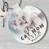猫ママのパーソナライズされたペット写真 キーホルダー