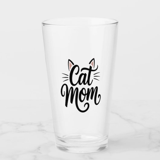 猫ママのヒゲと耳 タンブラーグラス (正面)